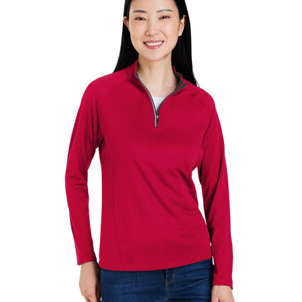 Ladies' Origin Performance Pique Quarter-Zip Thumbnail