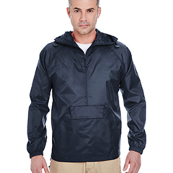 Adult Quarter-Zip Hooded Pullover Pack-Away Jacket Thumbnail