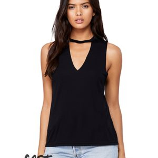 FWD Fashion Women's Flowy Cut Neck Tank Thumbnail